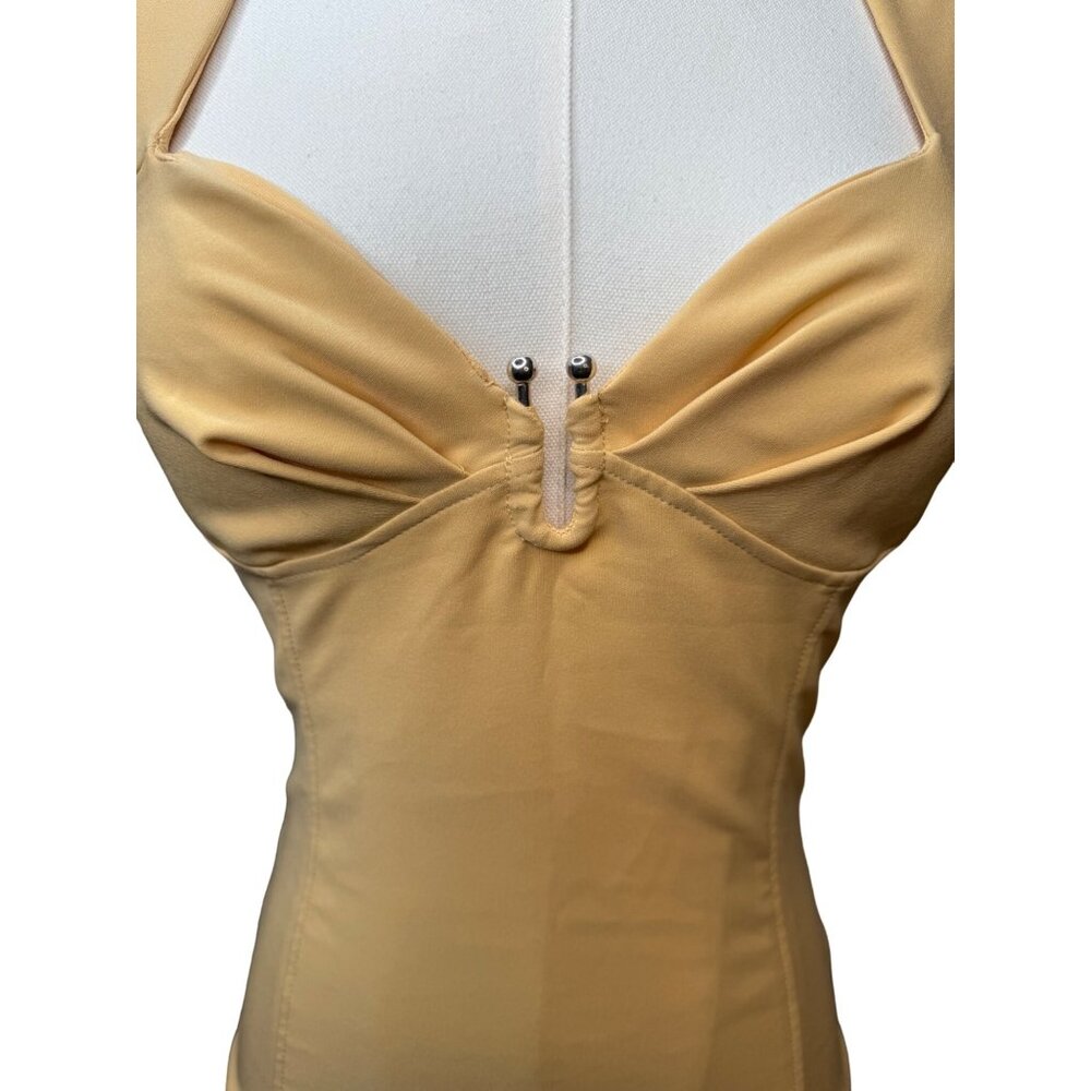 2/$30 Zara Small Yellow Gold Sleeveless Bodycon Bodysuit